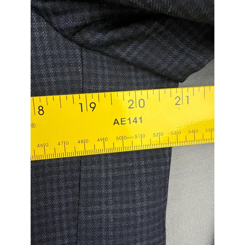 Van Heusen Flex Blazer Mens 42R Blue Plaid Slim Fit Sport Coat Exc 42 Regular